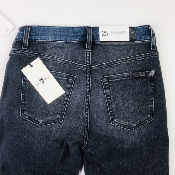 7 for all mankind two tone ankle skinny jeans - Picture 4 of 6